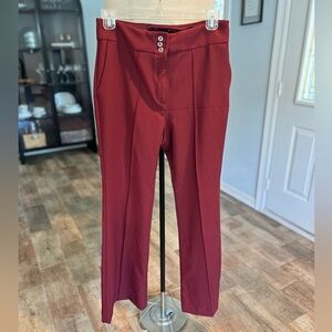 Express, size 14, maroon flare super high rise trousers.